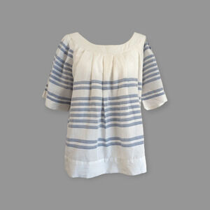 The Shirt Company London Sz S Billowy Blue Stripe Blouse